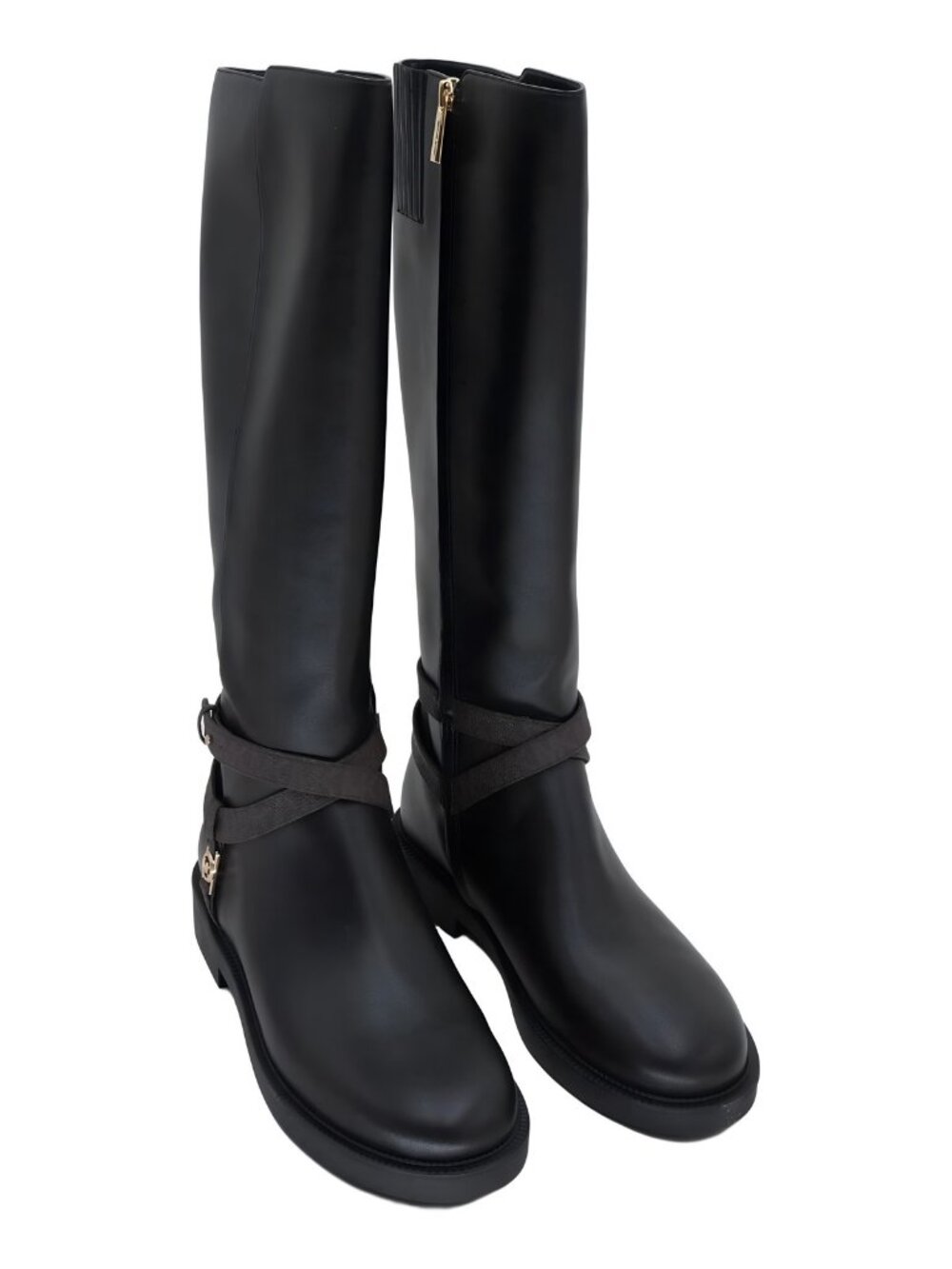 Michael Kors Womens Mandy Knee High Riding Boot Black Brown Smooth Sz 8M